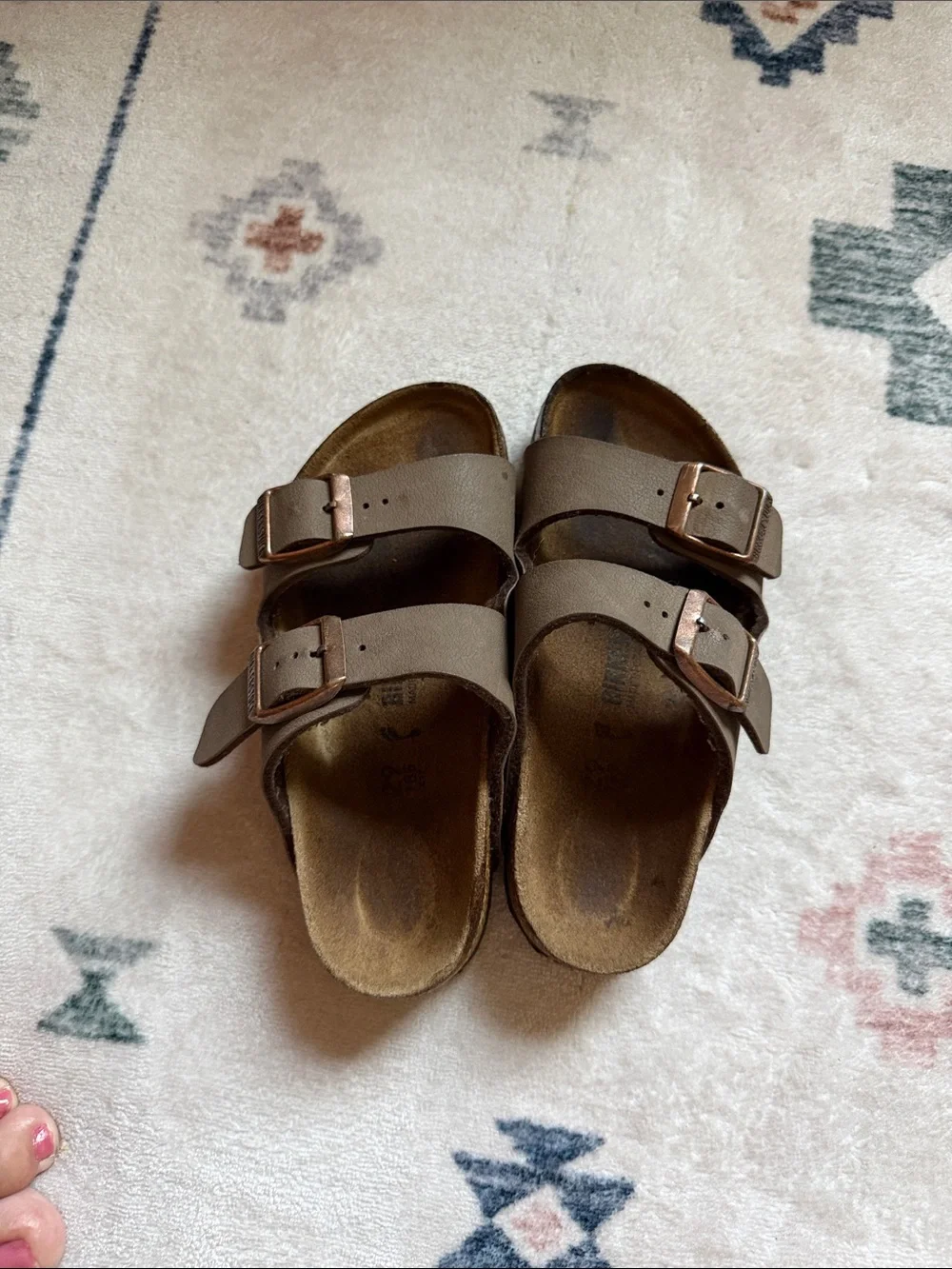 Birkenstock Kids Two-Buckle Slide Sandals in Brown